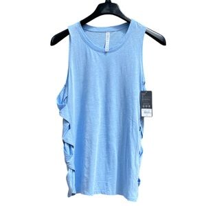 NWT Kinesis Braided Side Light Blue Sleeveless Activewear Athletic Workout Tank